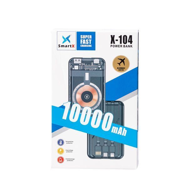 Повербанк 10000 mAh з бездротовою зарядкою X104 фото